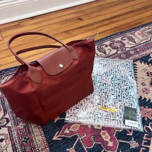 Longchamp Le pliage medium tote bag in chestnut